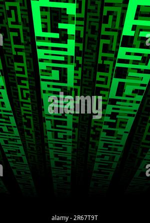 Abstract Matrix background. Vector illustration on black Stock Vector