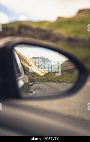 looking through the wing mirror Stock Photo