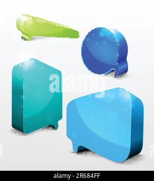 Set of Comic Chat Bubbles With Space For Text Stock Vector