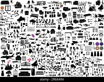 miscellaneous objects collection - vector Stock Vector