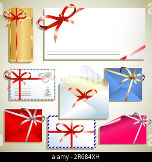 tags with bow, this illustration may be useful as designer work Stock Vector