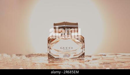 Mansfield,Nottingham,United Kingdom:Studio product image of Gucci perfume, Gucci is a Italian fashion house. Stock Photo