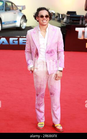 Anthony Ramos attends the 'Transformers: Rise Of The Beasts' European Premiere at Cineworld Leicester Square on June 07, 2023 in London, England. Stock Photo