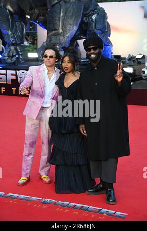 London, UK. 7th June, 2023. Anthony Ramos, Dominique Fishback and Tobe Nwigwe attends the Transformers: Rise of the Beasts, - European Premiere at Cineworld Leicester Square, London, UK. Credit: See Li/Picture Capital/Alamy Live News Stock Photo
