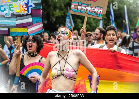 Israel. 01st June, 2023. Thousands of people marched in the annual Jerusalem's Pride parade. Jerusalem, Israel. June 01th 2023. (Matan Golan/Sipa USA). Credit: Sipa USA/Alamy Live News Stock Photo