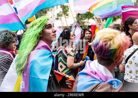 Israel. 01st June, 2023. Thousands of people marched in the annual Jerusalem's Pride parade. Jerusalem, Israel. June 01th 2023. (Matan Golan/Sipa USA). Credit: Sipa USA/Alamy Live News Stock Photo
