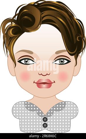 girl character graphic illustration Stock Vector