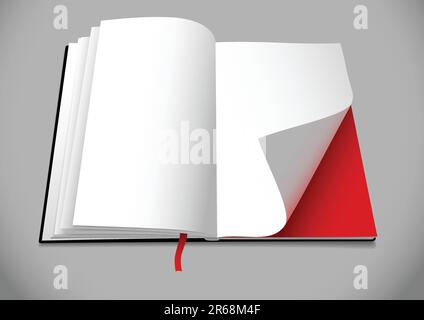 Opened book with blank pages. Vector illustration can be scale to any size and easy to edit. Stock Vector