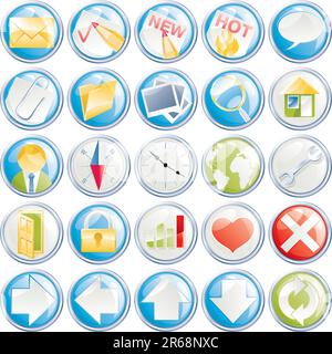 Set of glossy icons for web design Stock Vector