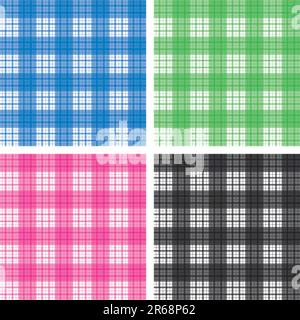 Seamless checked pattern set.  Please check my portfolio for more seamless pattern backgrounds. Stock Vector