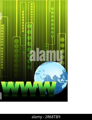 illustration of www text with globe Stock Vector