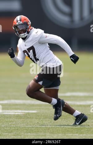 Cleveland Browns safety D'Anthony Bell (37) defends during an NFL preseason  football game against the Chicago Bears, Saturday, Aug. 27, 2022, in  Cleveland. The Bears won 21-20. (AP Photo/David Richard Stock Photo - Alamy