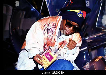 Celebrity photos from the 90s I shot on E6 in Hollywood. Rapper, Bushwick Bill of the Geto Boys fame. Stock Photo