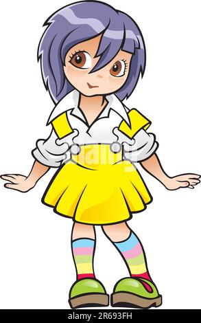 Anime girl vector illustration Stock Vector