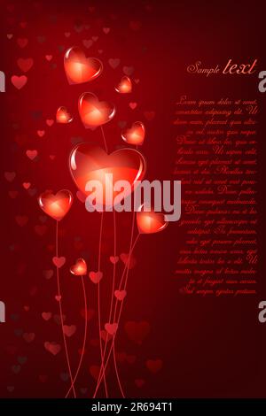 illustration of shinning heart with text template Stock Vector