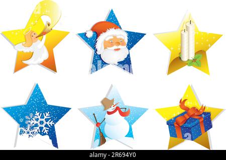 Christmas icon set isolated on white background Stock Vector