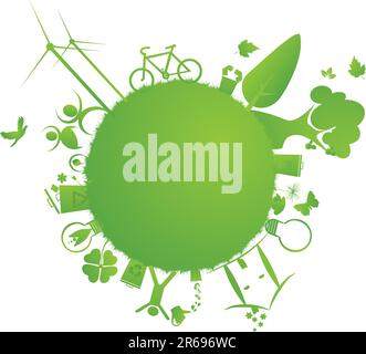 protect the Earth : vector illustration of environmental elements and logo Stock Vector