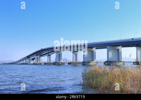 Biwako Ohashi bridge Stock Photo