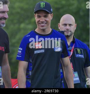 Rho, Milan, Italy. 08th June, 2023. Franco Morbidelli guest of the great MotoGP party at the Arco della Pace in Milan Credit: Independent Photo Agency/Alamy Live News Stock Photo