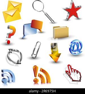 Collection of vector 3d icons Stock Vector