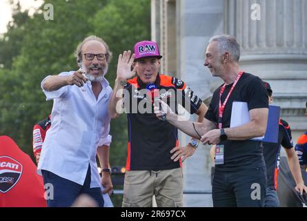 Rho, Milan, Italy. 08th June, 2023. Aleix Espargaró guest of the great MotoGP party at the Arco della Pace in Milan Credit: Independent Photo Agency/Alamy Live News Stock Photo