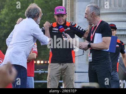 Rho, Milan, Italy. 08th June, 2023. Aleix Espargaró guest of the great MotoGP party at the Arco della Pace in Milan Credit: Independent Photo Agency/Alamy Live News Stock Photo