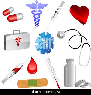 Collection of vector medical icons Stock Vector