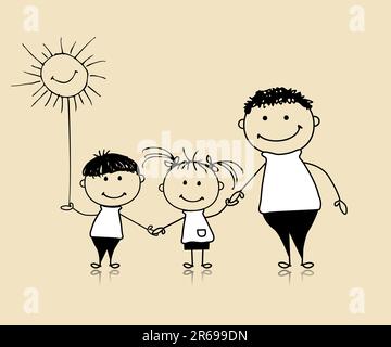 Details more than 79 happy family sketch images best - seven.edu.vn