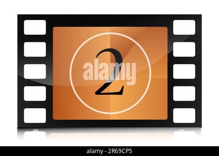 illustration of countdown on film strip Stock Vector
