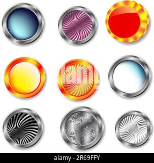 Set of vector glossy buttons Stock Vector