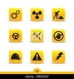 Set of nine construction web icons from series Stock Vector