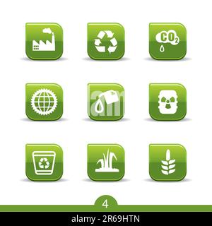 Set of nine ecology web icons from series Stock Vector