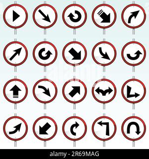 vector collection of various direction signs Stock Vector