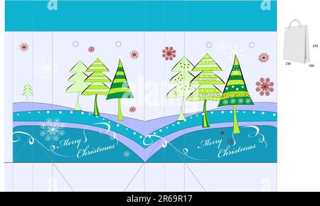 Template for christmas bag design Stock Vector