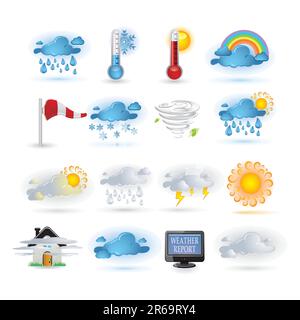 Weather report  icon set Stock Vector