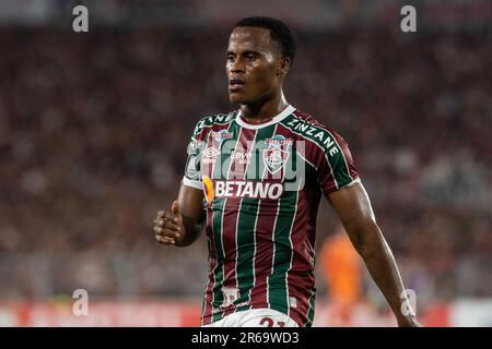 Buenos Aires, Argentina. 07th June, 2023. Jhon Arias of Fluminense seen during a Copa CONMEBOL Libertadores 2023 group D match between River Plate and Fluminense at Estadio Mas Monumental Antonio Vespucio Liberti. Final score: River Plate 2:0 Fluminense Credit: SOPA Images Limited/Alamy Live News Stock Photo