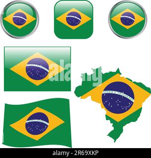 Brazil buttons - vector Stock Vector