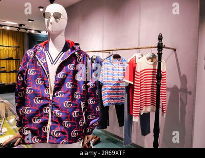 GUCCI CLOTHING ON DISPLAY INSIDE THE FASHION STORE Stock Photo Alamy