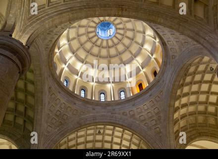 Arches and dome inside cathedral church, Merida, Yucatan State, Mexico Stock Photo