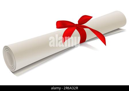 illustration of diploma degree on white background Stock Vector