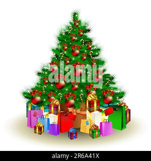 christmas fir, this  illustration may be useful  as designer work Stock Vector