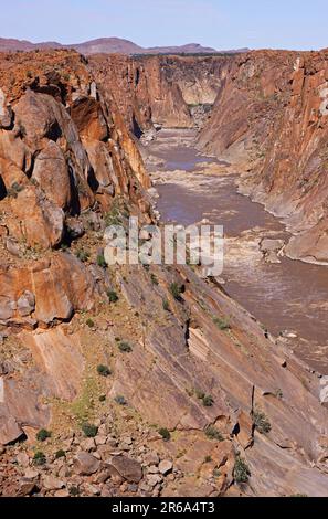 The Orange River in Augrabies Falls National Park, rainy season, S Stock Photo