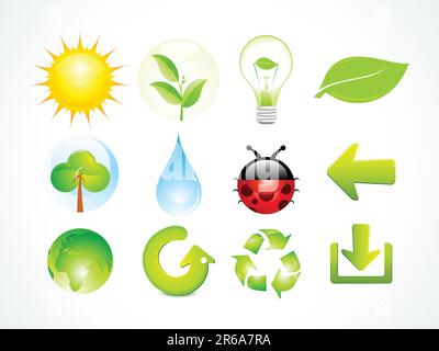 abstract eco multiple elements icon vector illustration Stock Vector