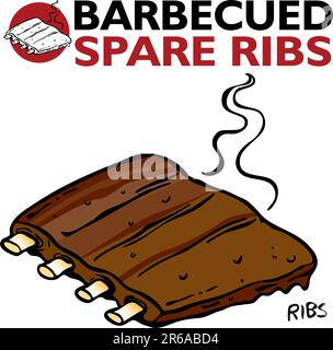 Meat ribs for cooking. Vector graphics depicting a barbecue meat ...