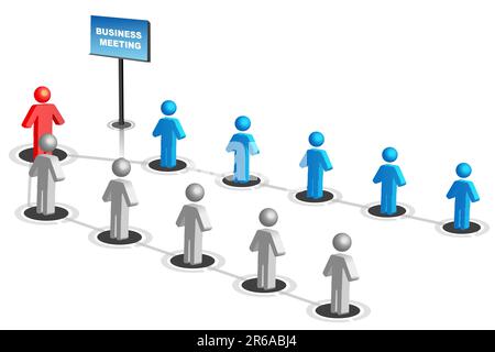 illustration of human icon in business meeting Stock Vector