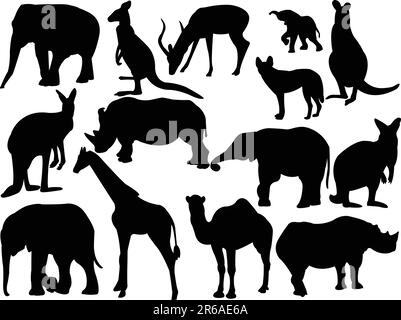 collection of wild animals - vector Stock Vector