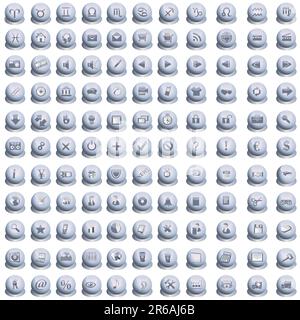 A huge collection of web buttons, vector illustration Stock Vector