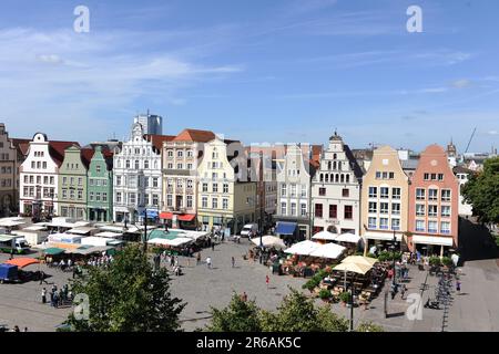 Market square in Rostock, North Germany Stock Photo