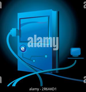 e-book illustration for e-learning and  online educational projects Stock Vector