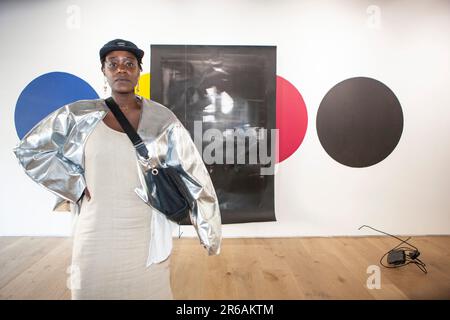 London, UK. 7th June, 2023. Rebecca Bellantoni, winner of the Women of Colour Art Award, exhibits her work, alongside that of runners up, at the 198 Contemporary Arts and Learning gallery in London. Credit: Anna Watson/Alamy Live News Stock Photo